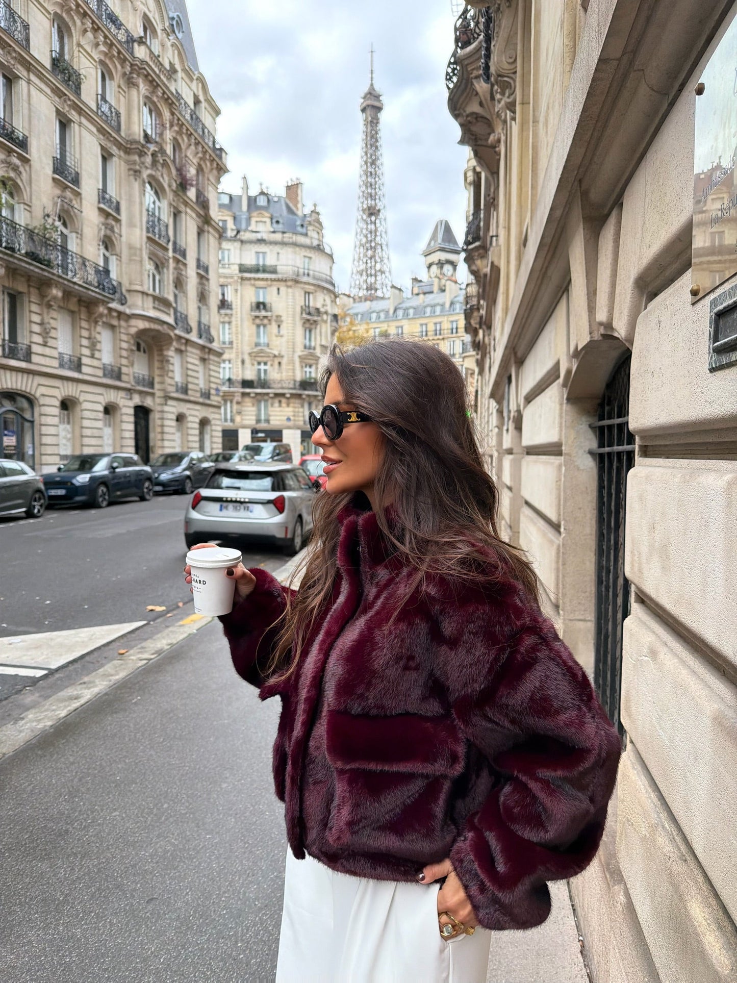 Burgunderfarget pelsjakke - Begrenset opplag