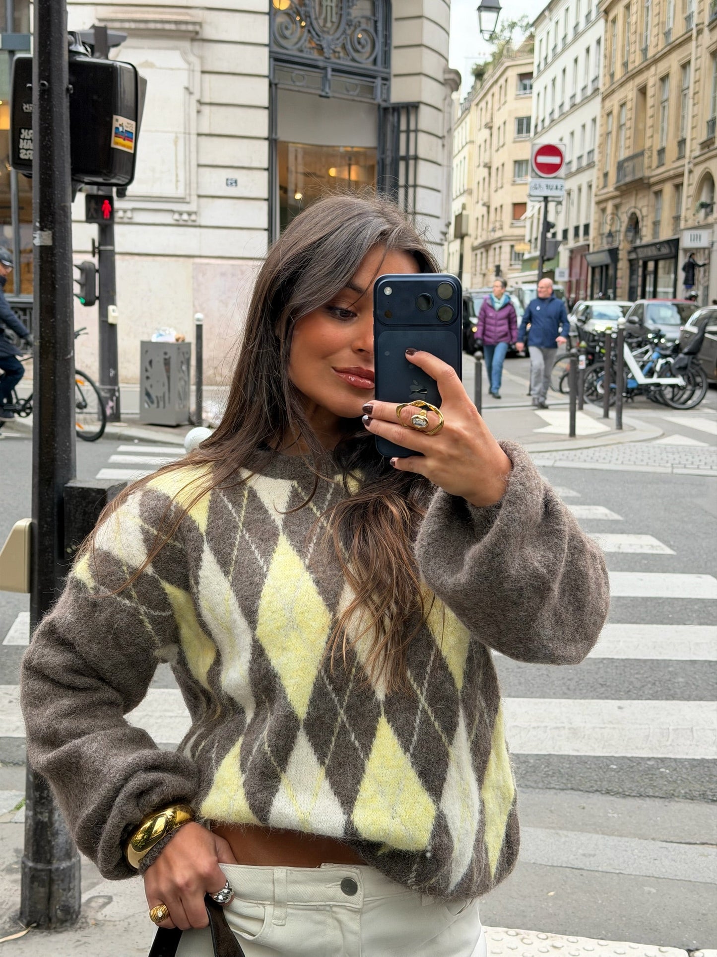 Orly-genser i gult og taupe