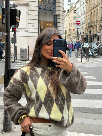 Orly-genser i gult og taupe