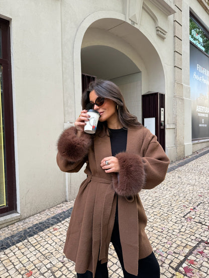 Caramel Coat with Fur