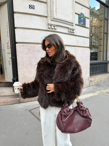 Camille pelsjakke i brunt