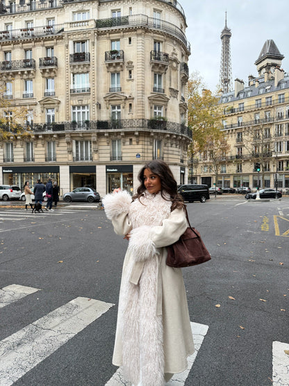 Ophelia ullkåpe i hvitt