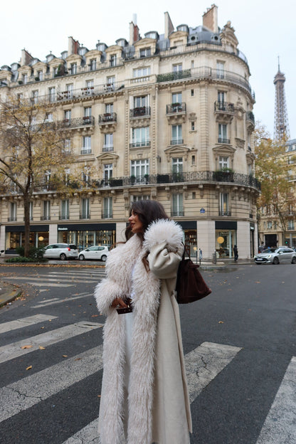 Ophelia ullkåpe i hvitt