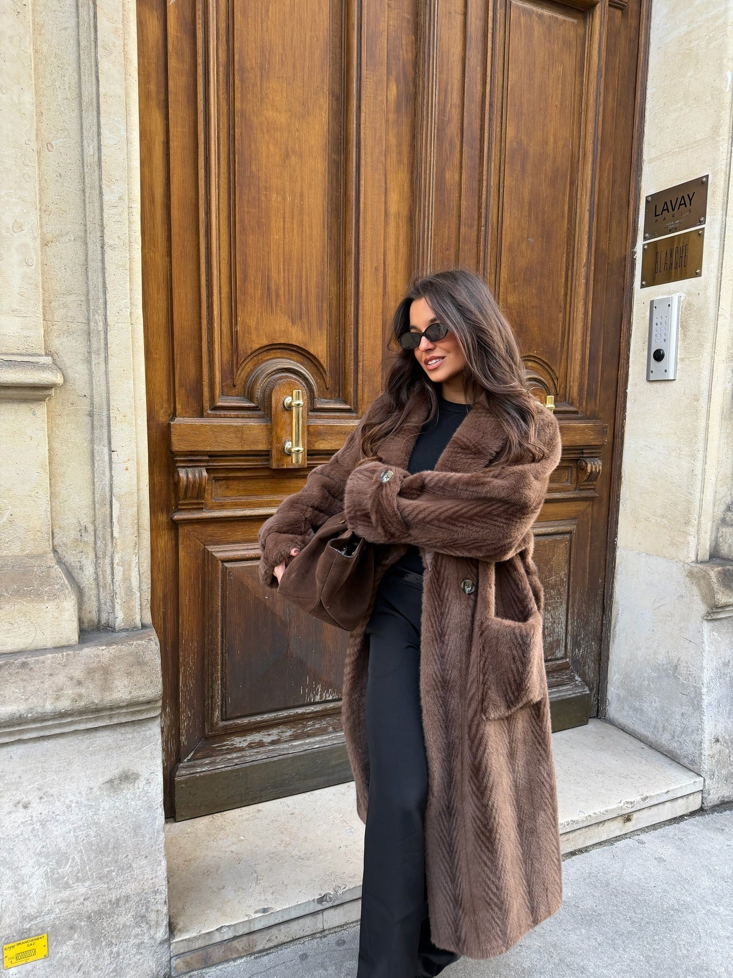 Sophie lang pels med belte