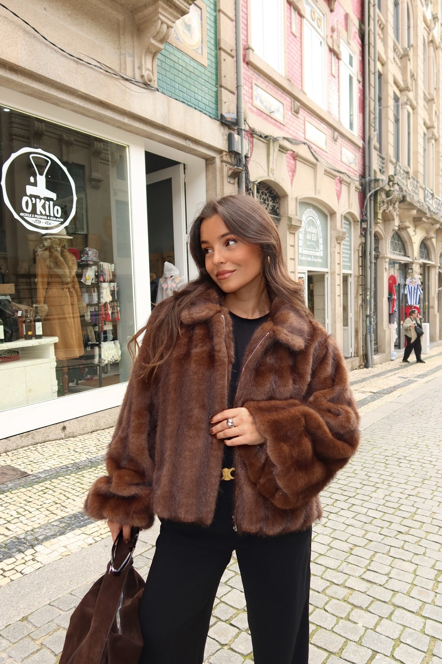 Copenhagen-frakk i sjokoladefarget