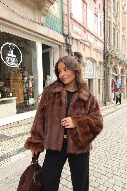 Copenhagen-frakk i sjokoladefarget