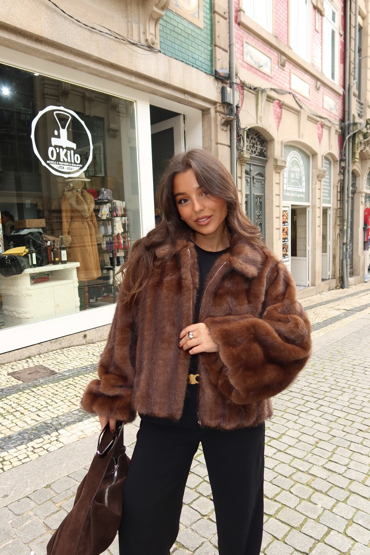 Copenhagen-frakk i sjokoladefarget