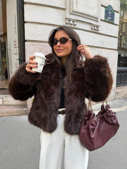 Camille pelsjakke i brunt