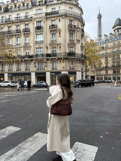 Ophelia ullkåpe i hvitt