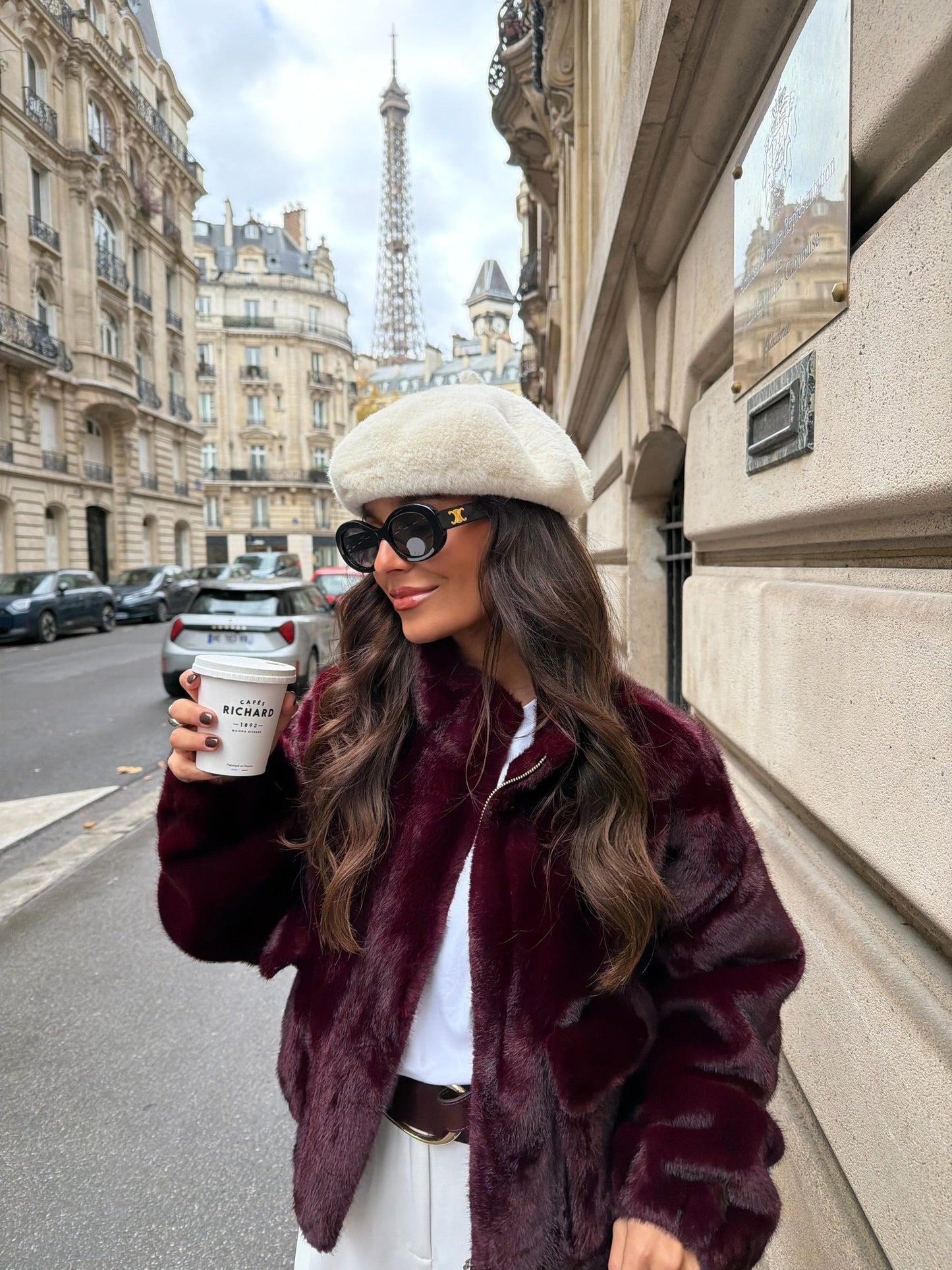 Burgunderfarget pelsjakke - Begrenset opplag