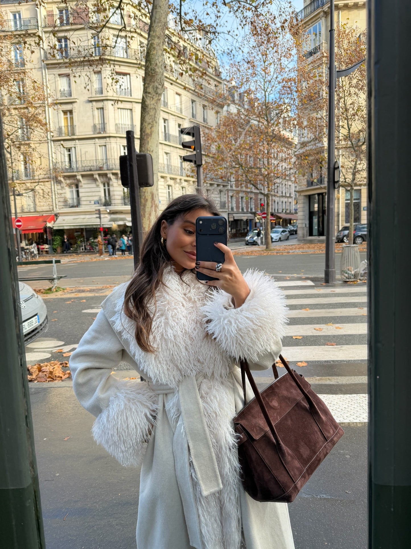 Ophelia ullkåpe i hvitt