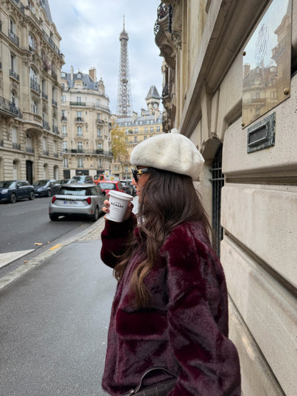 Burgunderfarget pelsjakke - Begrenset opplag