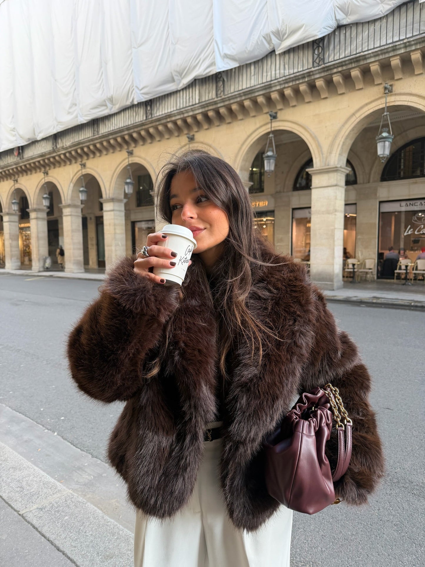 Camille pelsjakke i brunt