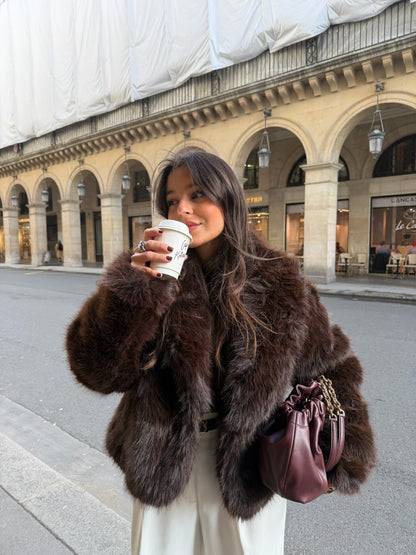 Camille pelsjakke i brunt