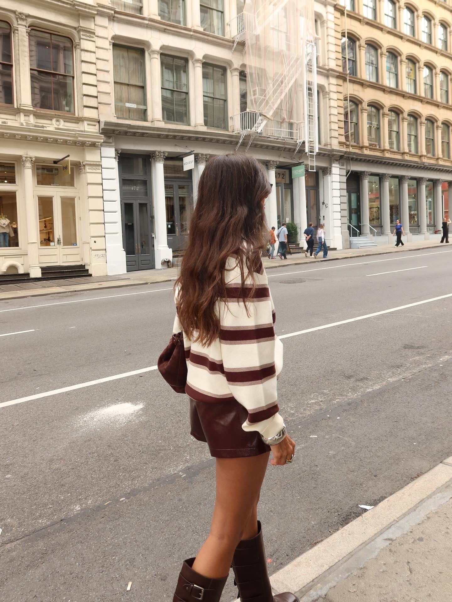 Boston stripete poloskjorte i brunt